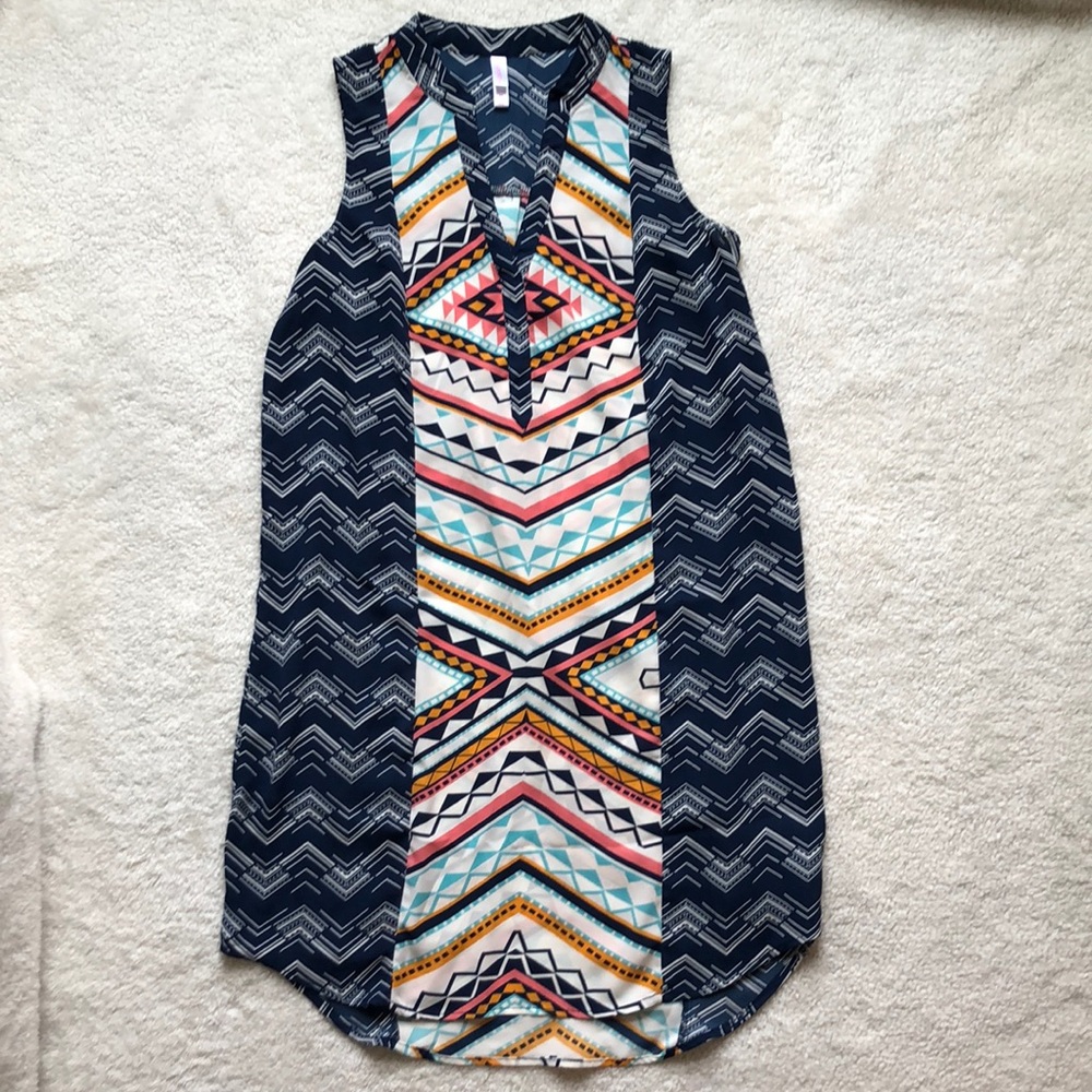 Xhilaration Size medium Aztec printed sheer dress